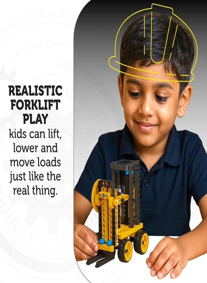 BLIX Forklift Motorized Construction Set, 180 ABS Parts, Learn Rack & Pinion Mechanism, 6-in-1 Educational STEM Toy Kit for Kids Aged 8+ - Image 2